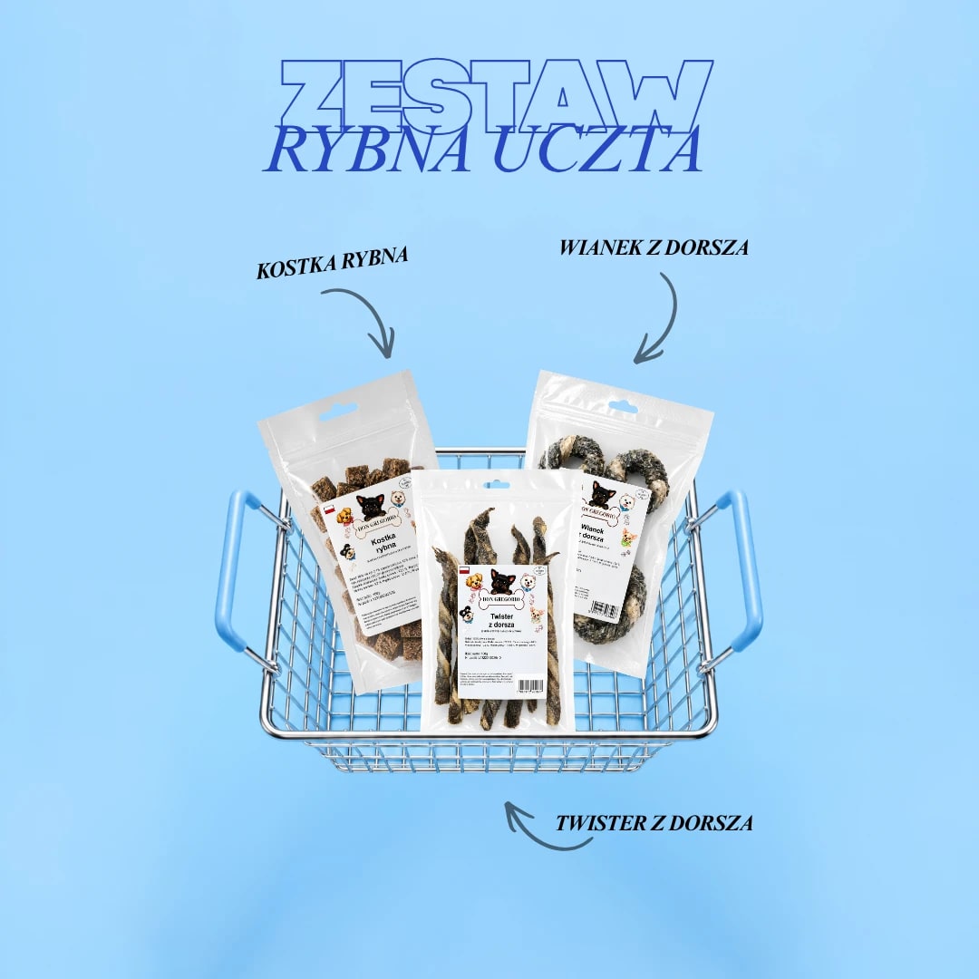 Zestaw DON GREGORIO Rybna Uczta dla Psa - 3 Rodzaje Przysmaków z Dorsza